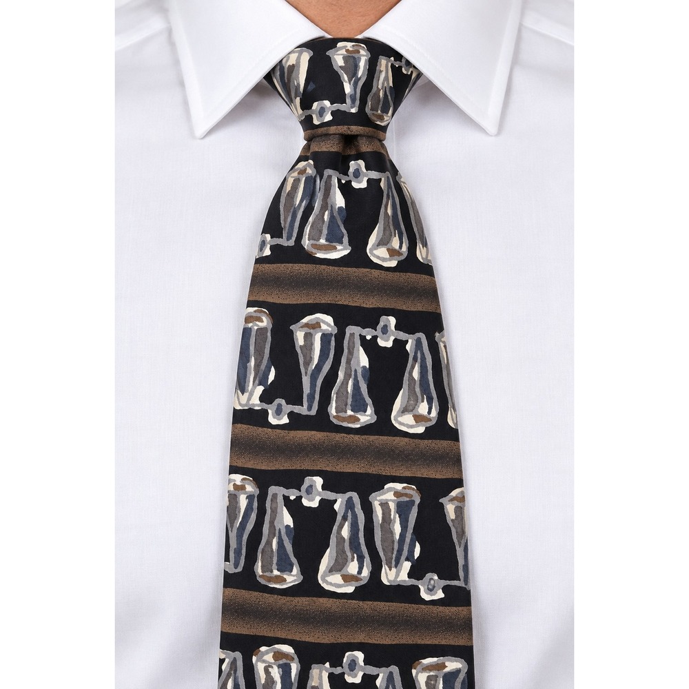 Vintage 1996 J Garcia Silk Tie Scales of Justice Abstract Art Necktie 57" -3871